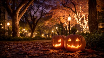 Pumpkin Glow in the Park at Dusk