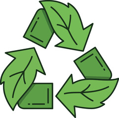 Green leaf recycle symbol eco-friendly environment conservation concept vector