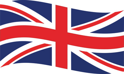 Waving union jack flag uk british national symbol patriotism vector