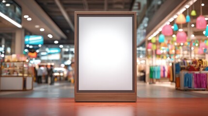 Blank Advertisement Billboard Mockup in Retail Shopping Mall, Ideal for Marketing and Promotional Campaigns