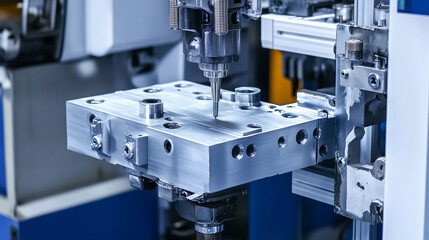 High-precision aluminum die casting in manufacturing process Generative AI