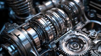 Fototapeta premium Intricate gears and mechanical components in action Generative AI