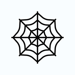 Naklejka premium Abstract Black Spider Web Design Isolated on a White Background