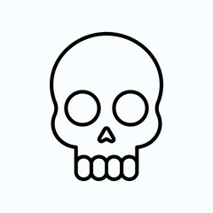 Simple Black Line Art Skull Icon Illustrating Minimalist Style