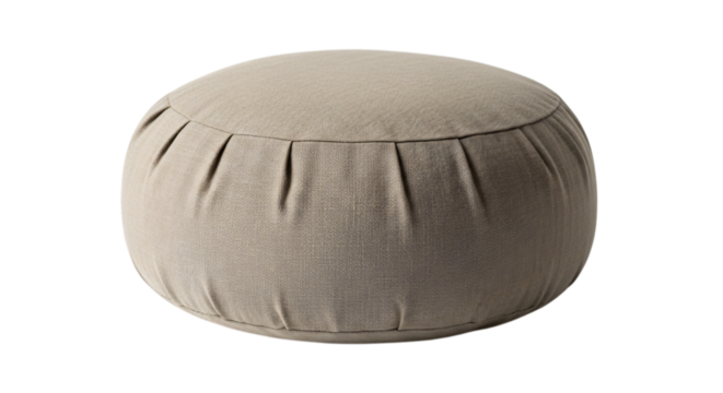 Round meditation cushion isolated on transparent background