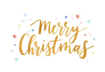 "Merry Christmas" in a beautiful watercolor font isolated on a transparent background