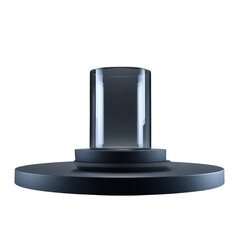 Minimalist Composition Glass Cylinder Stage Presentation Platform Isolated Elegance