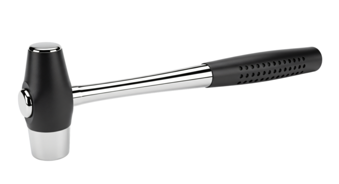Rubber mallet tool isolated on transparent background