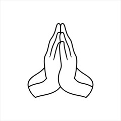 Prayer Hands Namaste Art Vector Illustration
