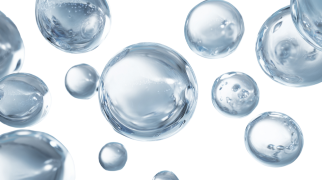 Floating Spheres A Captivating Display of Transparent Orbs in Zero Gravity Abstraction