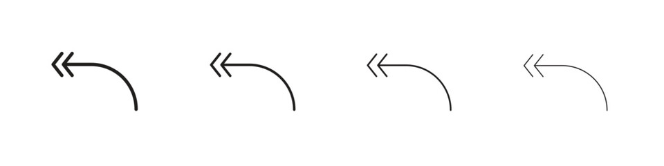 Reply all icon vector graphics. black style vector icons