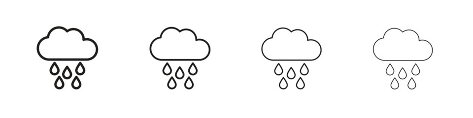 Rain icon vector graphics. black style vector icons