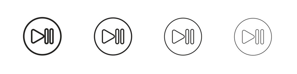 Play pause icon vector graphics. black style vector icons