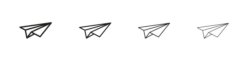 Paper plane icon vector graphics. black style vector icons