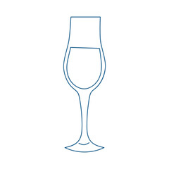 Elegant champagne glass silhouette on a minimalist background for celebration or event themes