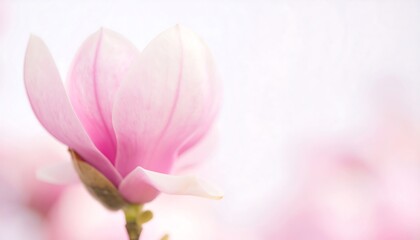 Fototapeta premium Delicate pink magnolia blossom, soft focus