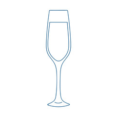 Elegant glass of sparkling drink standing on a white background, showcasing its timeless design and clarity