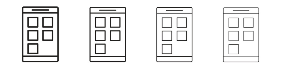 Mobile notch icon vector graphics. black style vector icons