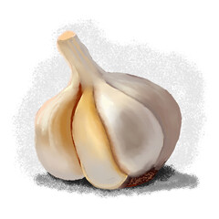 garlic isolated on white background
