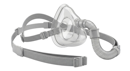 Cpap mask for sleep apnea therapy isolated on transparent background