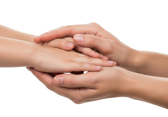 Caring hands isolated on transparent background