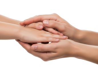 Caring hands isolated on transparent background