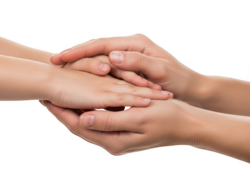 Caring hands isolated on transparent background