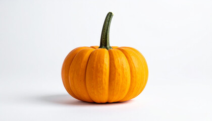 Obraz premium Orange pumpkin isolated on white background. Minimalist composition.