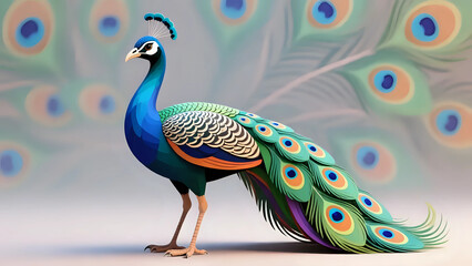 Fototapeta premium Peacock with feathers