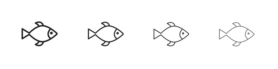 Fish icon vector graphics. black style vector icons