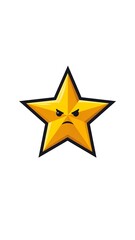 A vibrant yellow star graphic displays an angry expression.