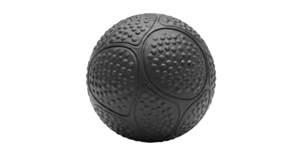 Black textured medicine ball isolated on transparent background