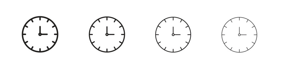 Clock-five icon vector graphics. black style vector icons
