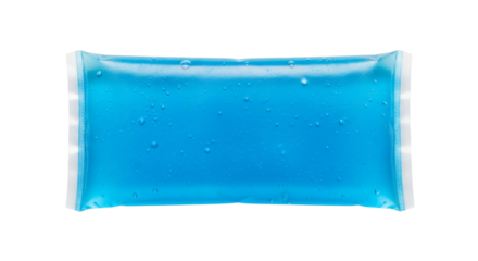 Blue gel pack isolated on transparent background