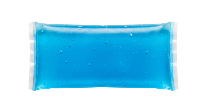 Blue gel pack isolated on transparent background