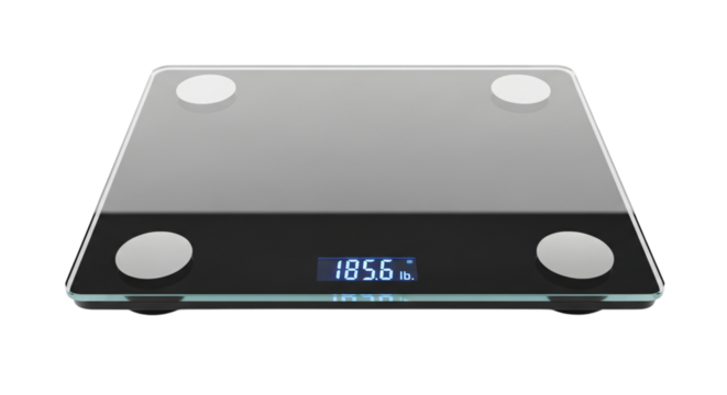 Digital scale isolated on transparent background