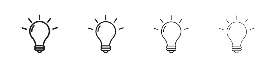 Bulb icon vector graphics. black style vector icons