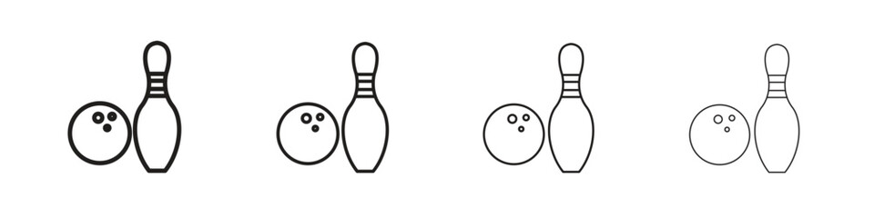 Bowling icon vector graphics. black style vector icons