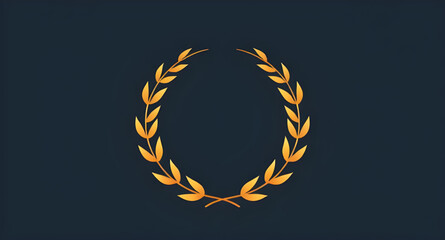 gold laurel wreath emblem, golden laurel wreath badge, laurel wreath gold emblem, victory wreath emblem, award laurel badge, success wreath emblem, champion laurel badge, achievement wreath emblem, cl © zpixel