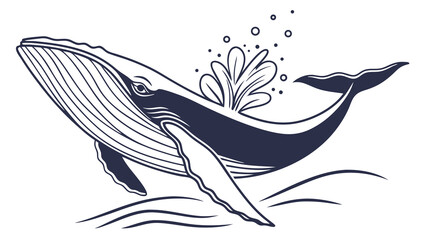 Obraz premium Majestic Whale in Dynamic Oceanic Pose