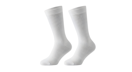 Pair of white socks isolated on transparent background