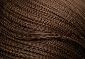 Naklejka premium Close-up of Brown Hair Texture, Detailed Hair Strands, Healthy and Shiny Appearance, Beautiful Brown Hair, Hairstyling Concept.