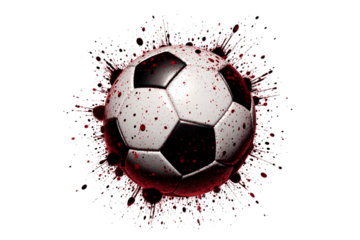 soccer ball on red background