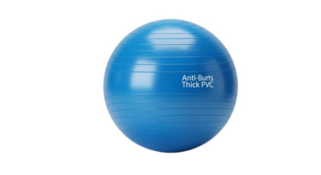 Blue exercise ball isolated on transparent background