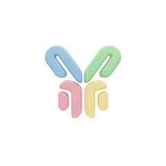 Obraz premium 3D pastel antibody molecule icon, no shadows, minimal 3D floating, pastel colors, isolated PNG
