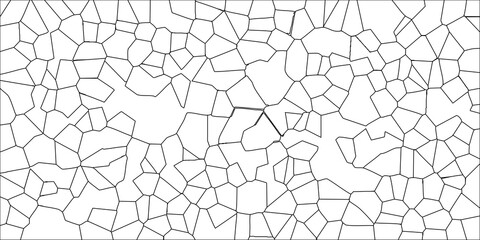 Abstract Voronoi Diagram Pattern Black Outline Cells Geometric Mosaic Background Texture vector