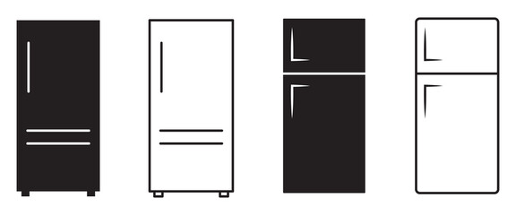 Fridge icon vector set. Refrigerator icon, vector logo. Silhouette of refrigerator, Fridge symbol and sign. Electronic equipment Vector illustration of fridge.