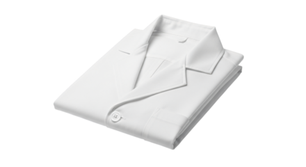 White lab coat folded isolated on transparent background