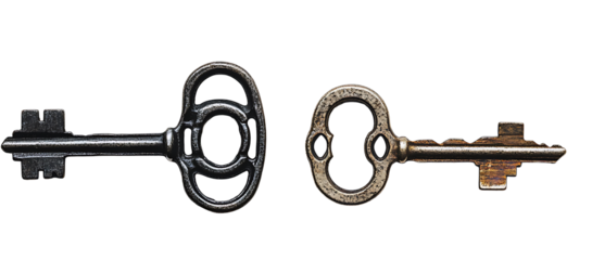 Sleek and minimalist key illustration displayed on a transparent backdrop perfect for modern design projects and app interfaces