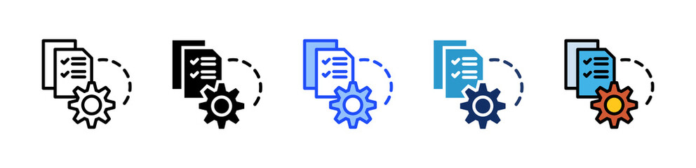Obraz premium Project Management Icon Collection Featuring Multiple Styles